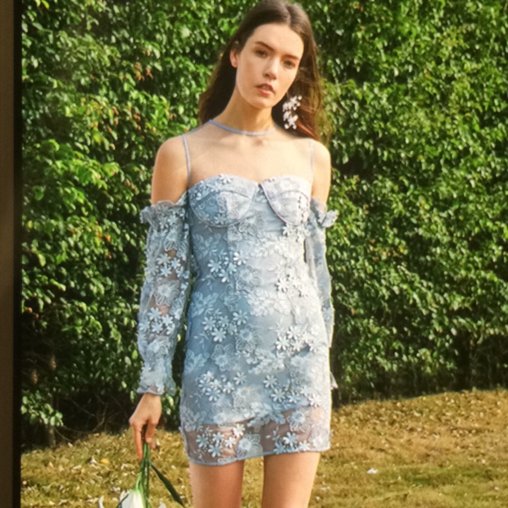 Light blue floral dress